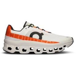 On Running On Cloudmonster Running Shoes - Undyed-White & Flame -On Running on cloudmonster men running shoe undyyed white flame 2 1531542